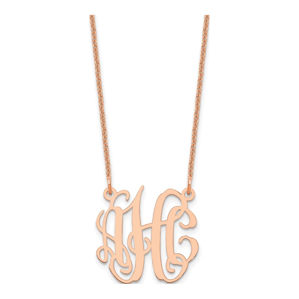 14K Rose Gold Small Monogram Necklace
