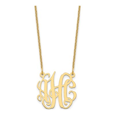 14K Yellow Gold Small Monogram Necklace