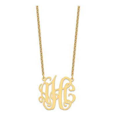 Gold-Plated Sterling Silver Personalized Monogram Necklace – view 2