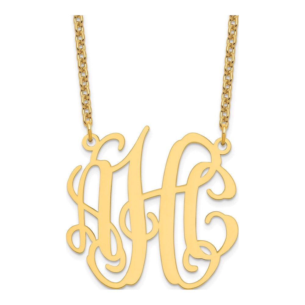 Gold-Plated Sterling Silver Personalized Monogram Necklace