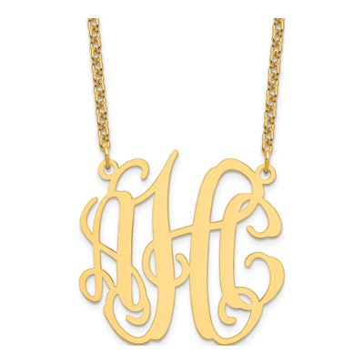 Gold-Plated Sterling Silver Personalized Monogram Necklace