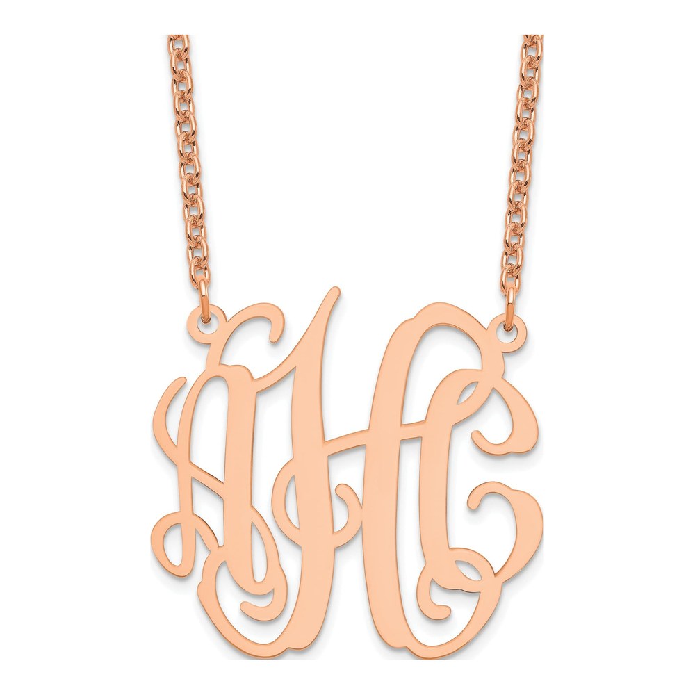 Rose Gold-Plated Sterling Silver Personalized Monogram Necklace