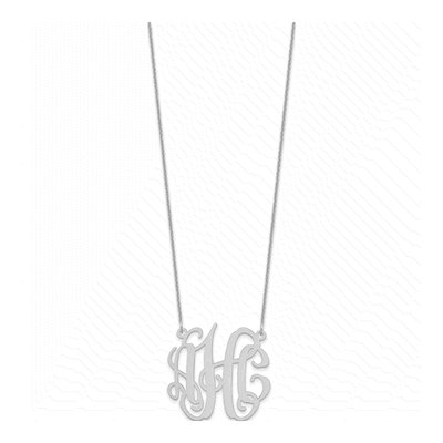 14K White Gold Personalized Monogram Necklace – view 2