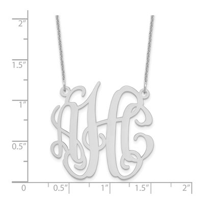 14K White Gold Personalized Monogram Necklace – view 3