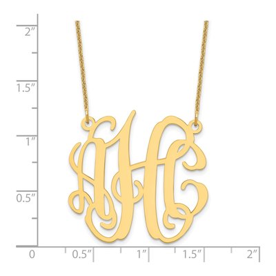 14K Yellow Gold Medium Monogram Necklace – view 3