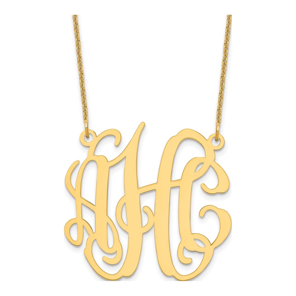 14K Yellow Gold Medium Monogram Necklace