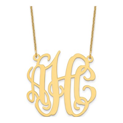14K Yellow Gold Medium Monogram Necklace