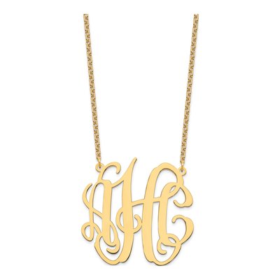 Gold-Plated Sterling Silver Personalized Large Monogram Necklace – view 2