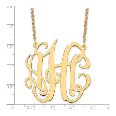 Gold-Plated Sterling Silver Personalized Large Monogram Necklace – view 3