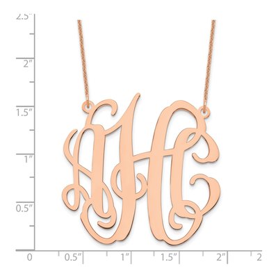 14K Rose Gold Large Monogram Necklace – view 3