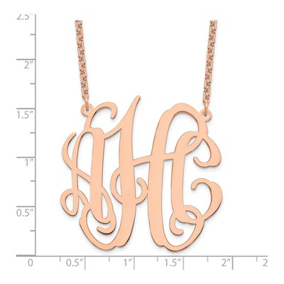 Rose Gold-Plated Sterling Silver Personalized Large Monogram Necklace – view 3