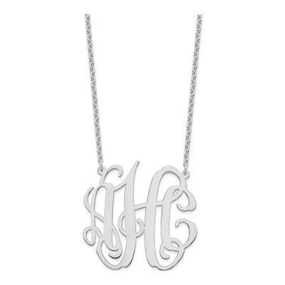 Sterling Silver Personalized Large Monogram Necklace – view 2