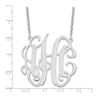 Sterling Silver Personalized Large Monogram Necklace – view 3