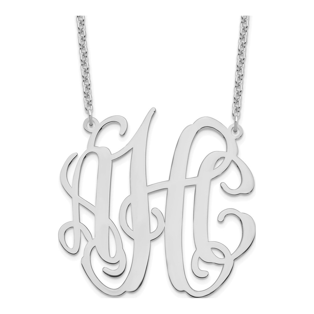 Sterling Silver Personalized Large Monogram Necklace
