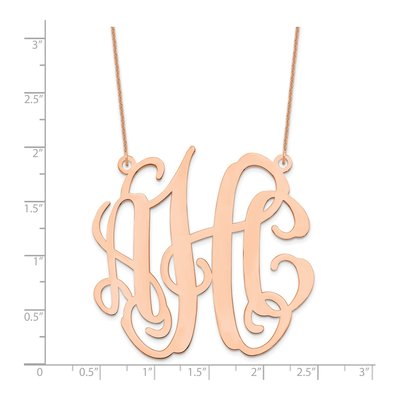 14K Rose Gold Large Monogram Necklace – view 2