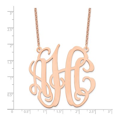 Rose Gold-Plated Sterling Silver Personalized Large Monogram Necklace – view 2
