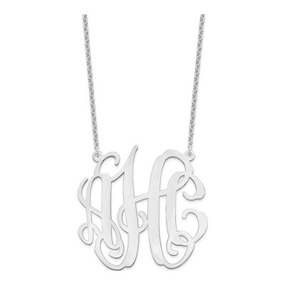 Sterling Silver Large Monogram Necklace – view 2