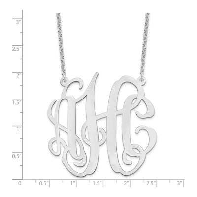 Sterling Silver Large Monogram Necklace – view 3