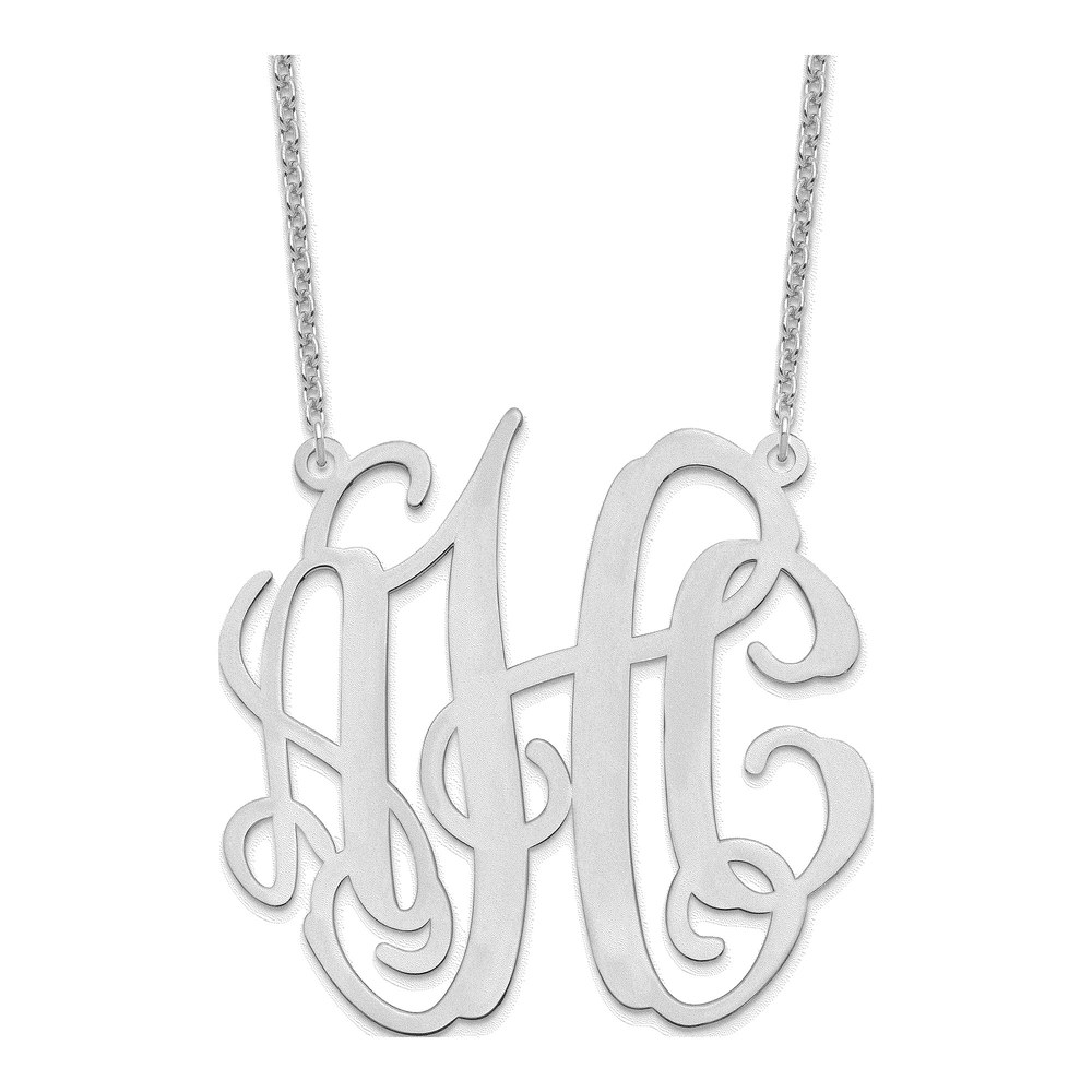 Sterling Silver Large Monogram Necklace
