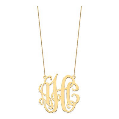 14K Yellow Gold Large Monogram Necklace – view 2