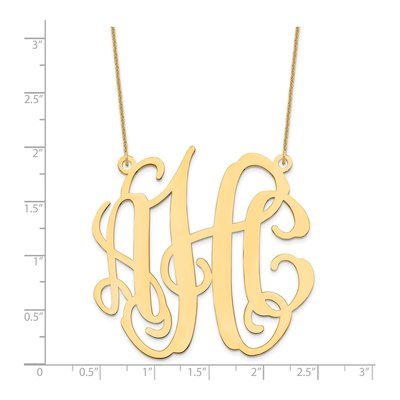14K Yellow Gold Large Monogram Necklace – view 3