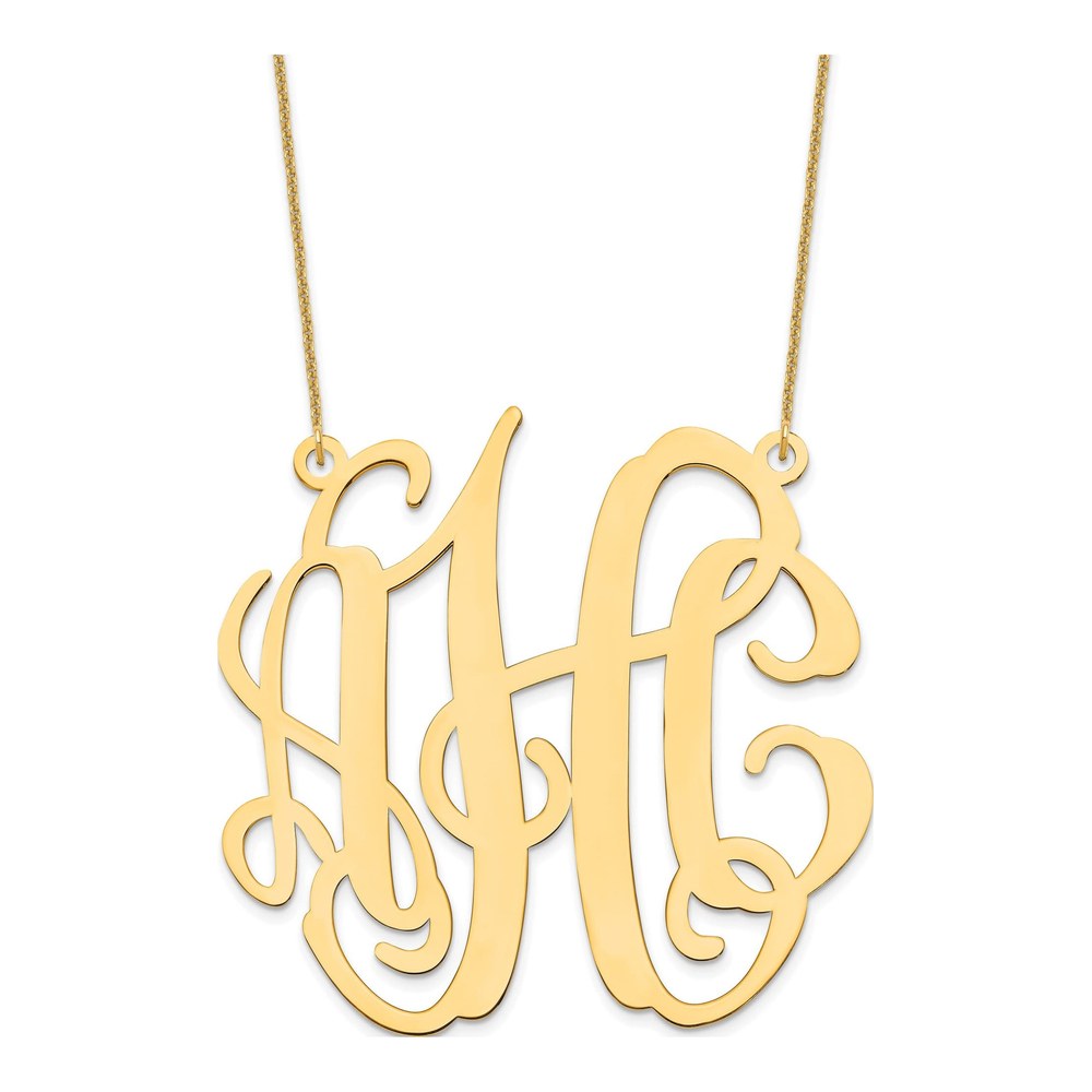 14K Yellow Gold Large Monogram Necklace