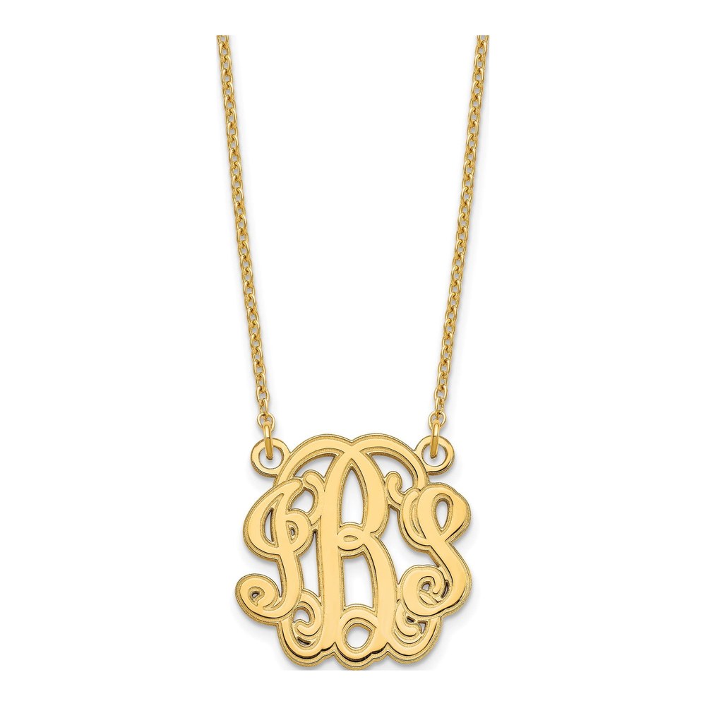 Gold-Plated Sterling Silver Personalized Monogram Necklace