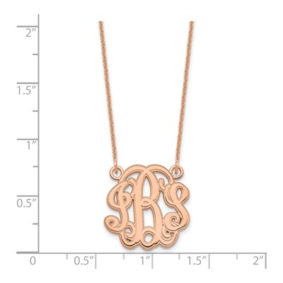 14K Rose Gold Etched Monogram Necklace – view 2