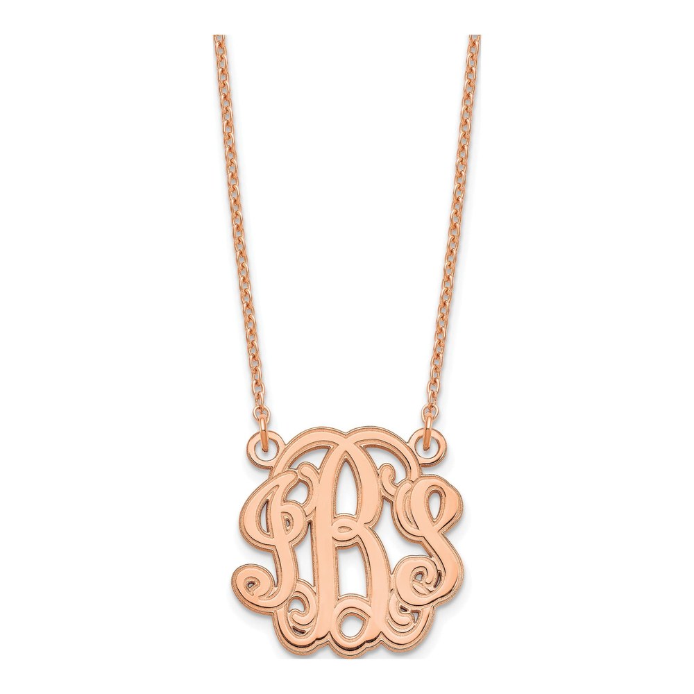 Rose Gold-Plated Sterling Silver Personalized Monogram Necklace