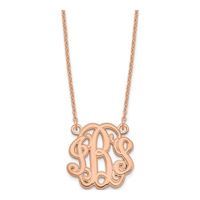 Rose Gold-Plated Sterling Silver Personalized Monogram Necklace