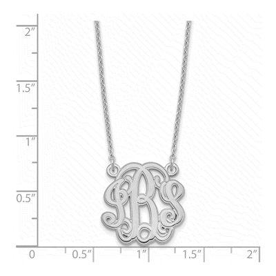 Sterling Silver Etched Monogram Necklace – view 3