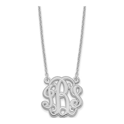 Sterling Silver Etched Monogram Necklace