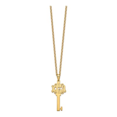 Gold-Plated Sterling Silver Personalized Key Monogram Necklace – view 2