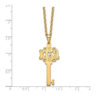 Gold-Plated Sterling Silver Personalized Key Monogram Necklace – view 3