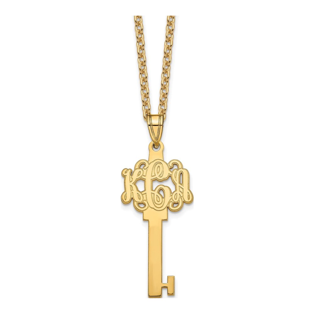 Personalized Sterling Silver Key Monogram Necklace