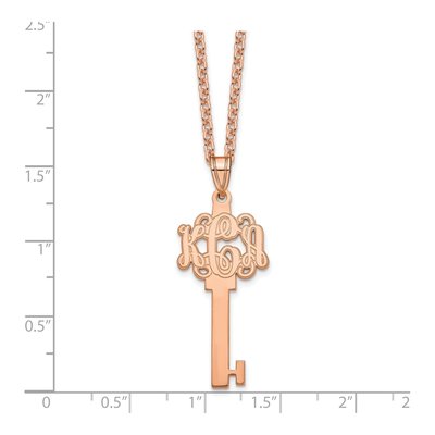 Rose Gold-Plated Sterling Silver Personalized Key Necklace – view 2
