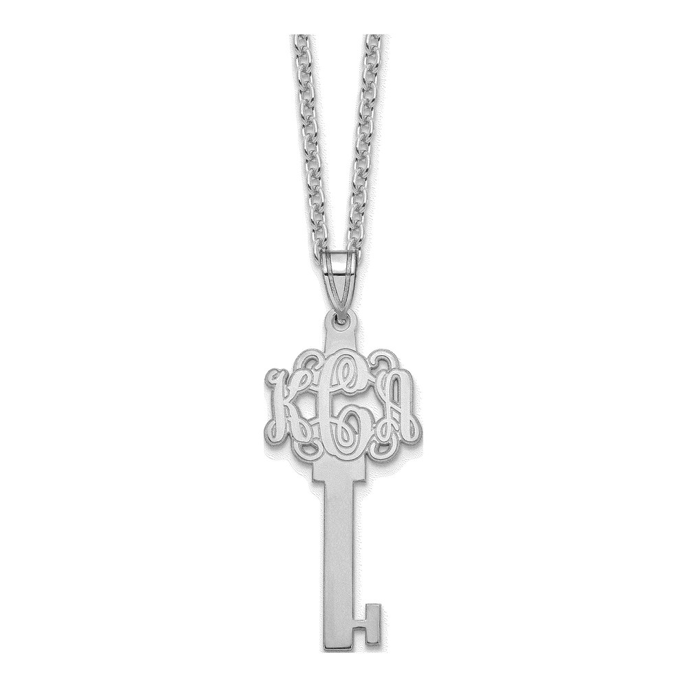 Sterling Silver Personalized Key Monogram Necklace