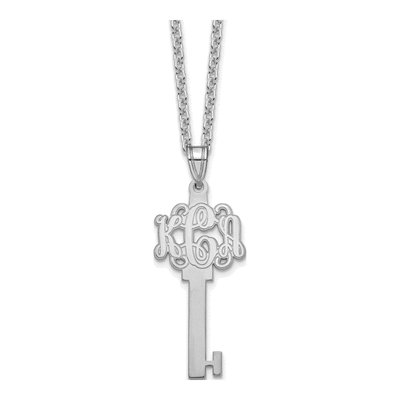 Sterling Silver Personalized Key Monogram Necklace