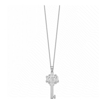 14K White Gold Personalized Key Monogram Necklace – view 2