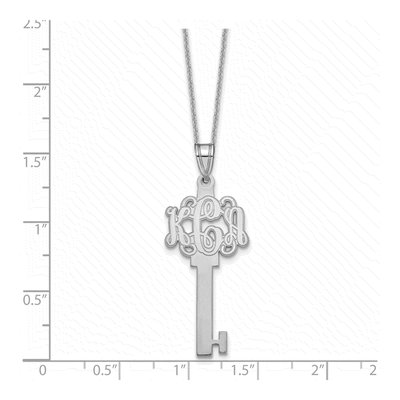 14K White Gold Personalized Key Monogram Necklace – view 3