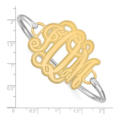 Gold-Plated Sterling Silver Personalized Monogram Bangle Bracelet – view 2