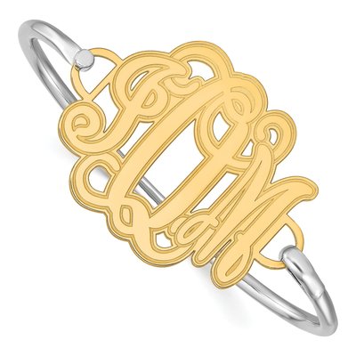 Gold-Plated Sterling Silver Personalized Monogram Bangle Bracelet
