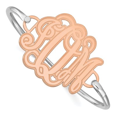 14K Rose Gold Personalized Monogram Bangle Bracelet