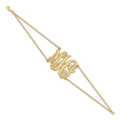 Gold-Plated Sterling Silver Personalized Monogram Double Bracelet – view 2