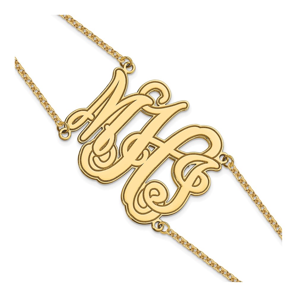 Gold-Plated Sterling Silver Personalized Monogram Double Bracelet