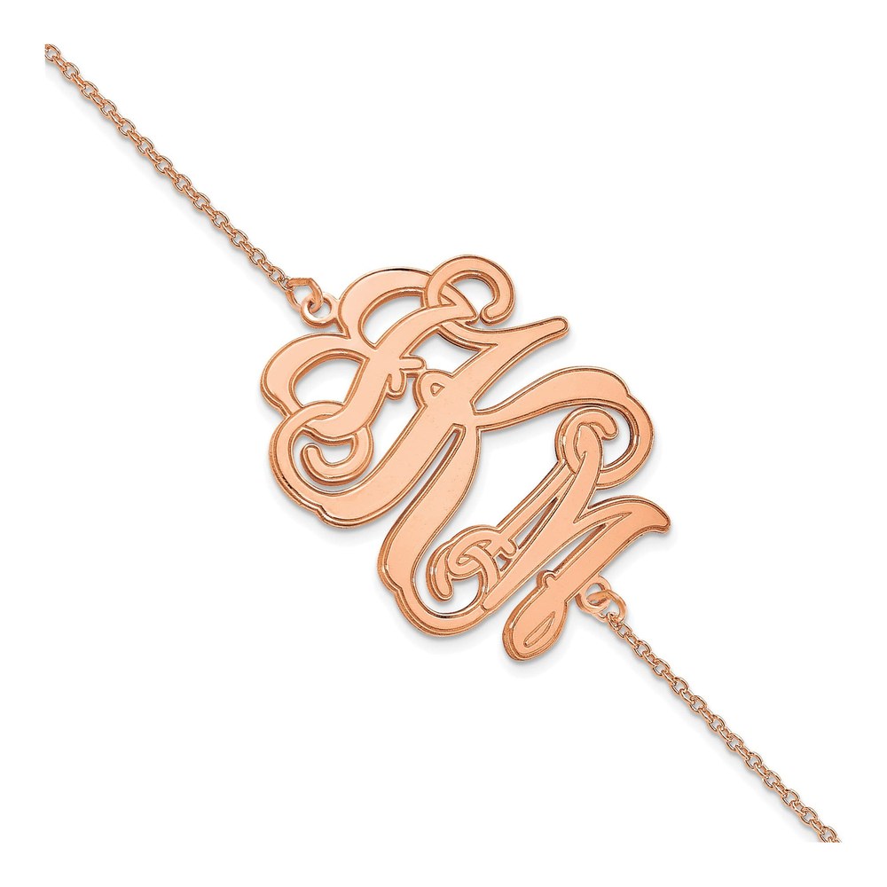 14K Rose Gold Personalized Monogram Bracelet