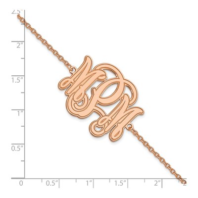 Rose Gold-Plated Sterling Silver Personalized Monogram Bracelet – view 2