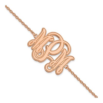 Rose Gold-Plated Sterling Silver Personalized Monogram Bracelet