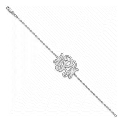 Sterling Silver Personalized Monogram Bracelet – view 2