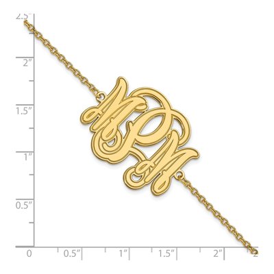 14K Yellow Gold Personalized Etched Monogram Bracelet – view 3